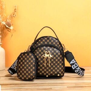 Designer Inspired Kissing Doves Handbag and Purse Set